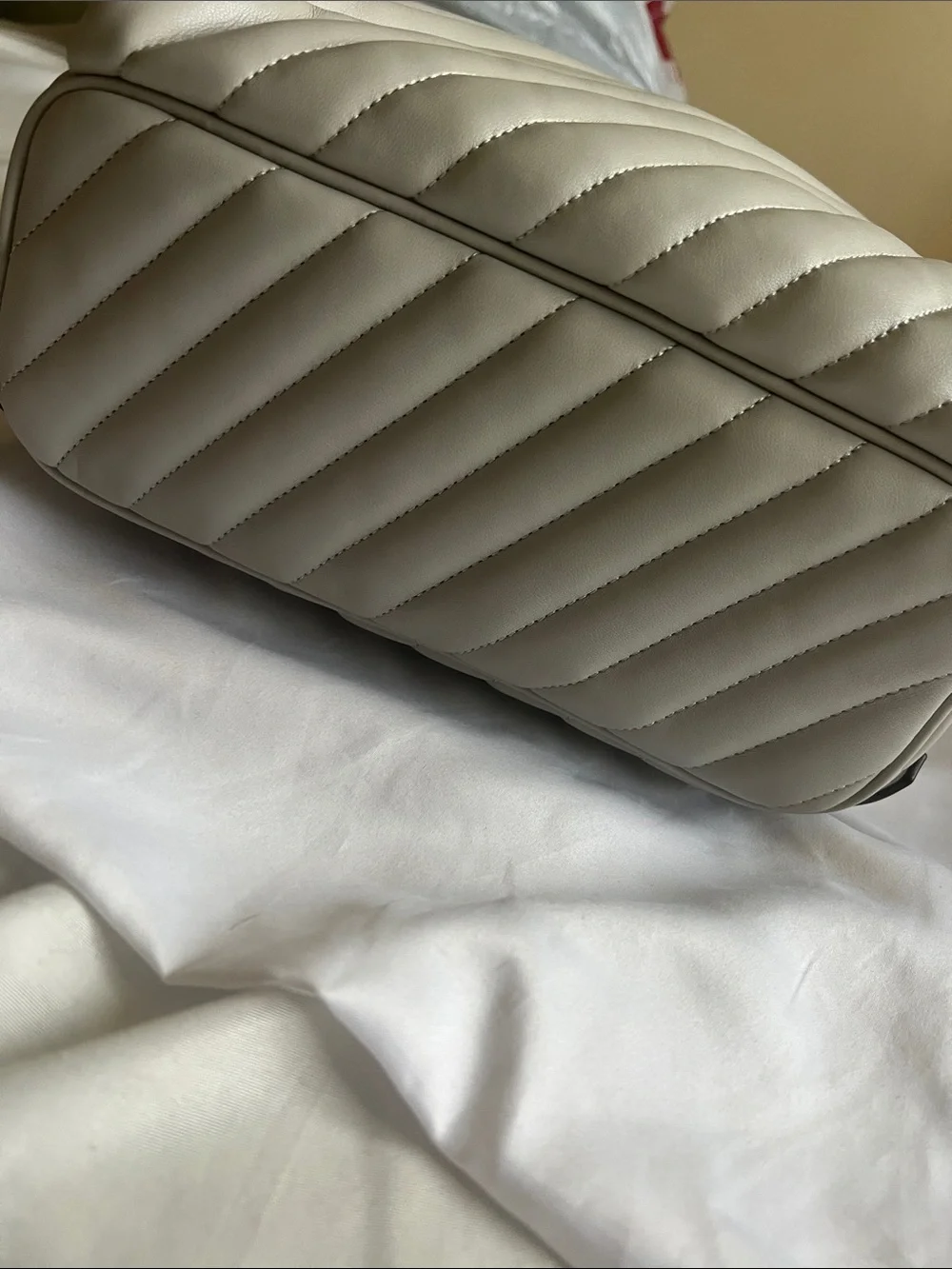 Michael Kors White Quilted Leather Backpack with Matching White Zip Wallet